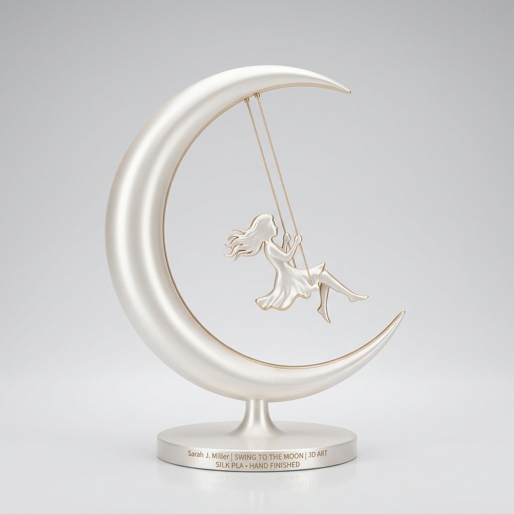 Swing to the Moon<br>3D Art Sculpture